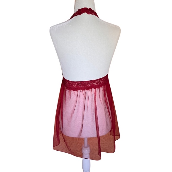 Victoria’s Secret red lace and mesh babydoll lingerie (size s) - Picture 5 of 7